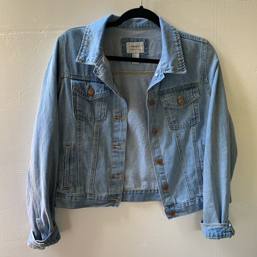 forever 21 cropped jean jacket